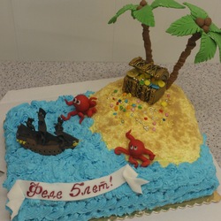  Торт Остров Сокровищ и Пиратский корабль